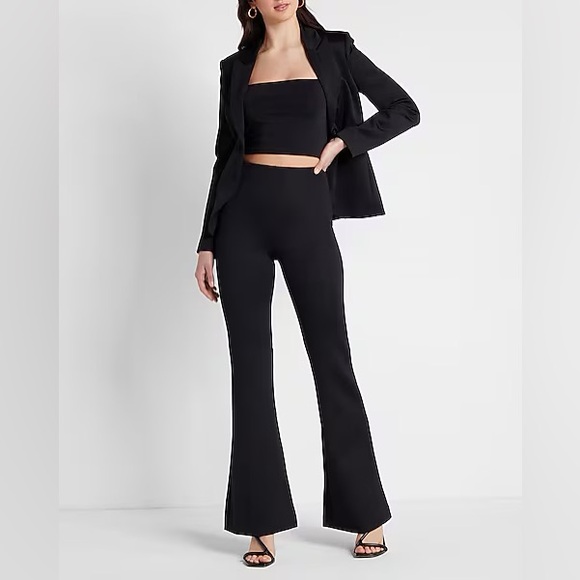 Express Super High Waisted Body Contour Built-in Compression Flare Pant - Picture 2 of 5